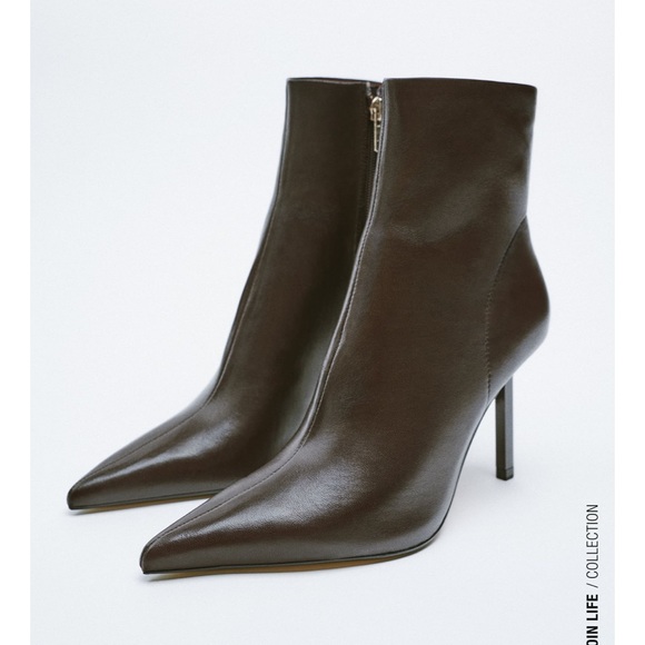 Zara Dark Brown Ankle Boots - Picture 1 of 11